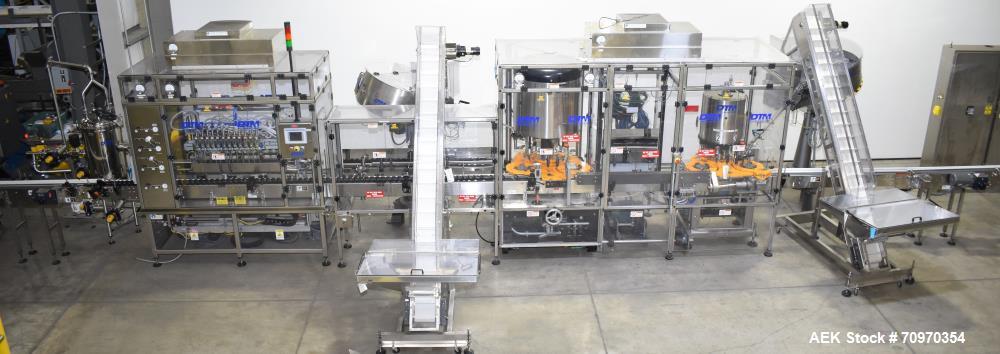 DTM Purefill 2000 Liquid Filling Line w/Pneumatic Scale Plugger and Capper